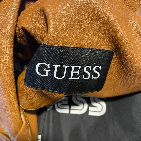 NWOT Brown Leather Guess Jacket - Picture 2 of 4